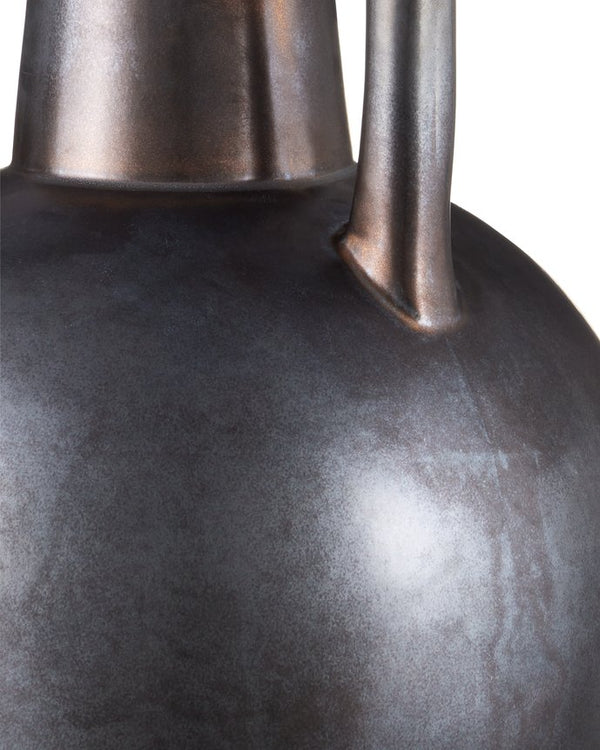 Currey & Company Autry Table Lamp - Unique Ceramic Jug Design With Hand-sprayed Glaze, Bronze Hardware & Empire Shade Gray Ceramic 6000-1035-currey-company