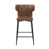 Christopher Knight Home® - Noble House - - 28Inch Counter Height Bar Stools Set Of 2, Modern Bar Upholstered Chairs With Pu Leather, Metal Footrest And Frame For Kitchen Island, Bar Table, Dining Room, Brown