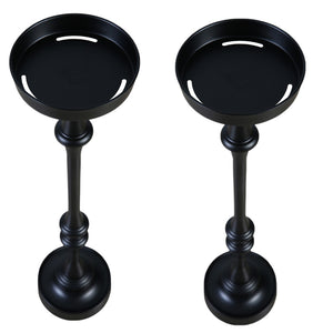 English Elm 26in. Steel Martini Side Tables Powder Coated Matte Patio Lounge Accent Set of 2 B2751P436404