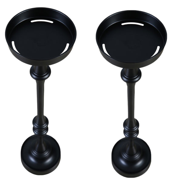 English Elm 26in. Steel Martini Side Tables Powder Coated Matte Patio Lounge Accent Set of 2 B2751P436404