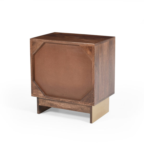 English Elm Christopher Knight Home® - Wood Solid Mango Nightstand with 1 Drawer, Walnut Finish — Handcrafted Minimalist Bedside Storage, 23"L x 21"W x 15.5"H N758P194726D