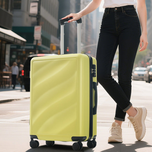English Elm Luggage Set Three Piece Hard Shell Abs Suitcases with Spinner Wheels Tsa Lock Travel Tea Green N730P304620G