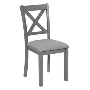 English Elm Elegant 5-Piece Solid Wood Dining Table Set With 4 Upholstered Chairs For Modern Dining Spaces W1998S00020