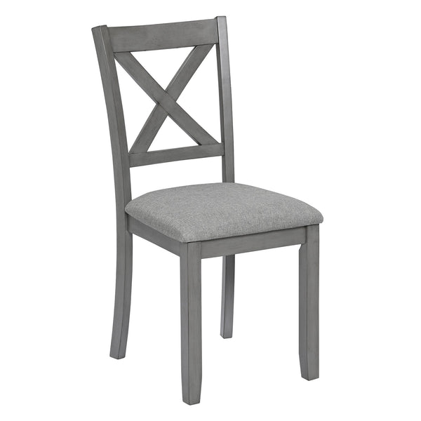 English Elm Elegant 5-Piece Solid Wood Dining Table Set With 4 Upholstered Chairs For Modern Dining Spaces W1998S00020