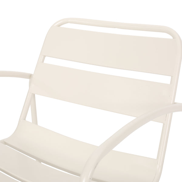 English Elm Christopher Knight Home® - CONRAD Chair with Sleek Iron Frame, Comfortable Curved Seat, Durable Outdoor/Indoor Accent Seating Matte White 65197.00WHI