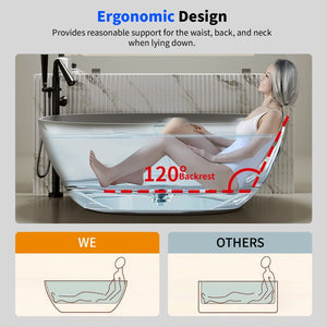 English Elm 70.6'' Freestanding Resin Stone Soaking Tub Polished Spa Bath with Drain Overflow W2753P477965