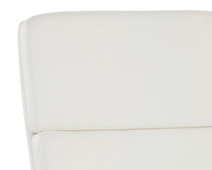 Sunpan Kleo Modern Office Chair with Gold Stainless Steel Frame and Luxurious Faux Leather for Comfort Snow