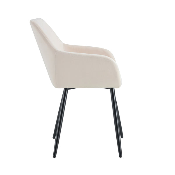 English Elm Leisure Velvet Accent Arm Chairs Set Of 2 - Modern Ergonomic Design With Sturdy Black Metal Legs W370P203682