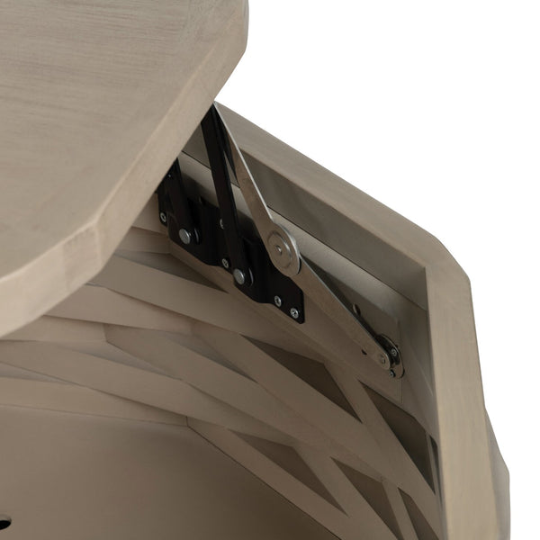 Crestview Collection Transitional Round Cocktail Table - Sculptural Bayur Wood Design With Lift-top Storage Solution Tan Solid Wood Cvfdr1220