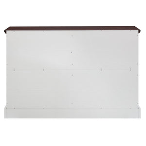 English Elm Modern 6-Drawer Chest of Drawers for Bedroom — Spacious Wooden Dresser with Smooth Glide Drawers, Elegant Patterned Top White W2275P224405