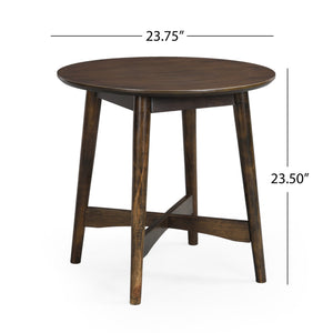 English Elm Christopher Knight Home® - END TABLE Mid-Century Modern Solid Wood End Table with Splayed Legs, Round Top, Sturdy Design Brown 68679.00
