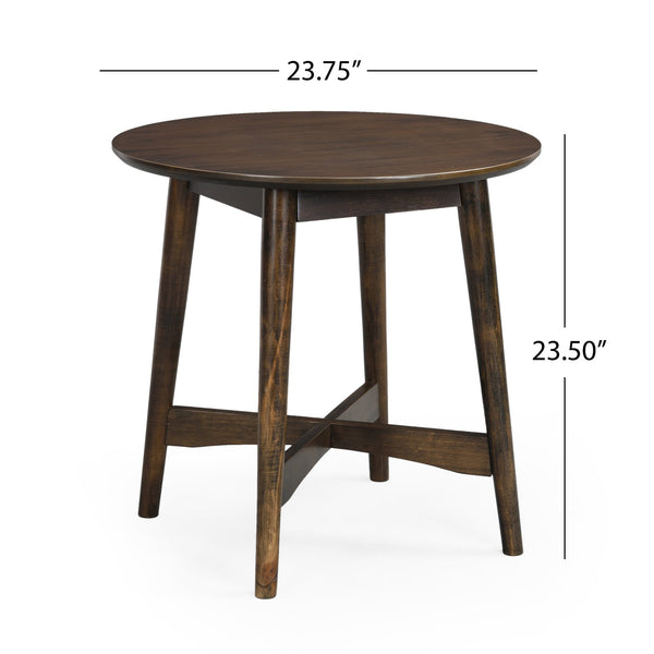 English Elm Christopher Knight Home® - END TABLE Mid-Century Modern Solid Wood End Table with Splayed Legs, Round Top, Sturdy Design Brown 68679.00
