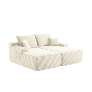 English Elm 75"cloud Plush Fabric Double Chaise Sectional Deep Seat Sofa for Modern Living Room W3975S00056