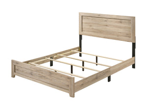 English Elm Miquell Queen Bed with Raised Molding Trim and Tapered Legs, Solid Frame, 660lb Capacity, Low Profile Natural 66 L x 28 W x 7 H B2726P254735