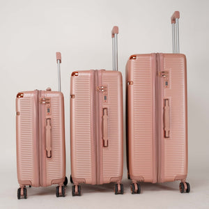 English Elm 4-piece Hard Shell Abs Spinner Luggage Set with Built-in Lock and Telescoping Handle Rose Gold T3292P337794