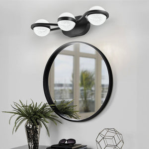 English Elm Bathroom Vanity Light - Modern 3-Bulb Led Fixture With Crystal-Sand Acrylic Shades For Elegant Spaces W2312P374862