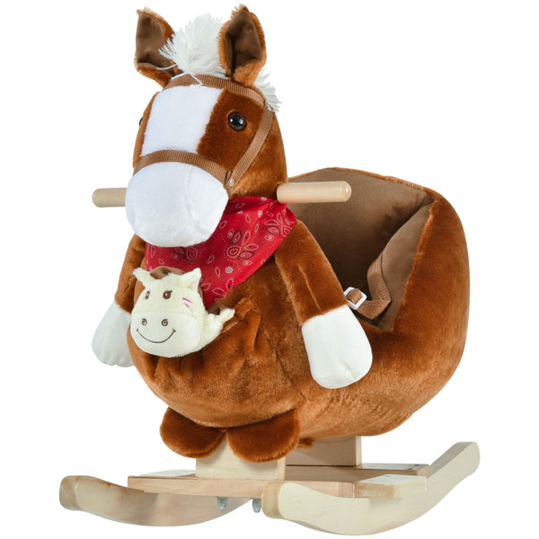 English Elm Qaba Giraffe Plush Toddler Rocking Ride on Toy with Sound and Safety Belt W2225P200532