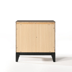 English Elm Weathered Weathered Grey 2-Drawer Nightstand with Rustic Finish, Ample Storage, Compact 25"H x 24"W B062P209015