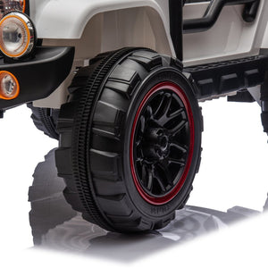 English Elm 24v Kids Electric Ride on Car with Parental Remote Rear Suspension and Bluetooth Audio White W1578P228746