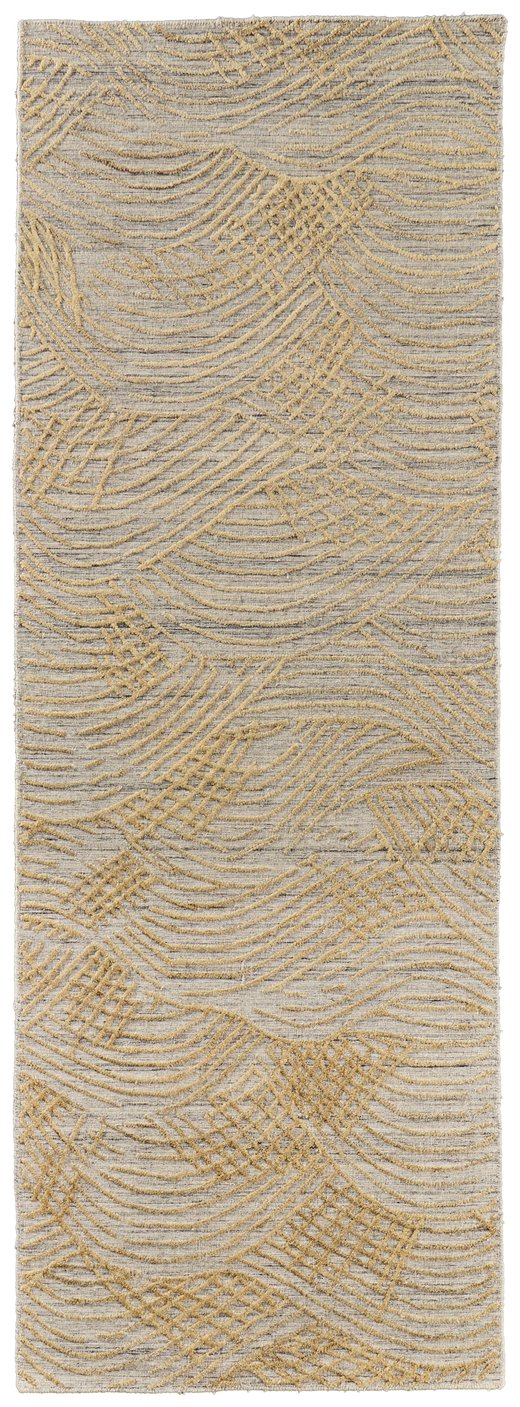 Feizy Rugs Taunton Hand-woven Viscose/Wool Rug - Elegant High-low Pile With Abstract Design For Modern Homes Gold,Gray Viscose,Wool T17t8007gld000i36