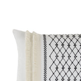 INK+IVY Bea Global Inspired Embroidered Cotton Oblong Pillow with Tassels II30-998 Ivory