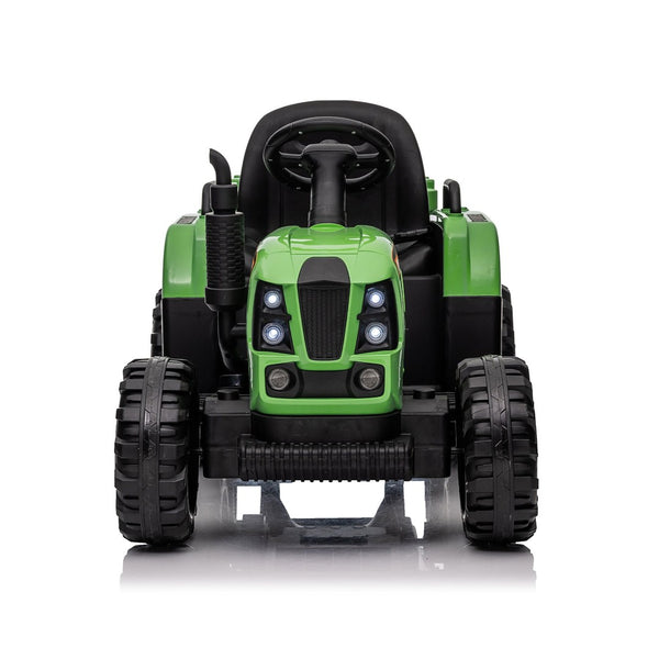 English Elm Ride on Electric Tractor Toy with Trailer 24v 400w Dual Motors Remote Control Led Emerald W1578P194690