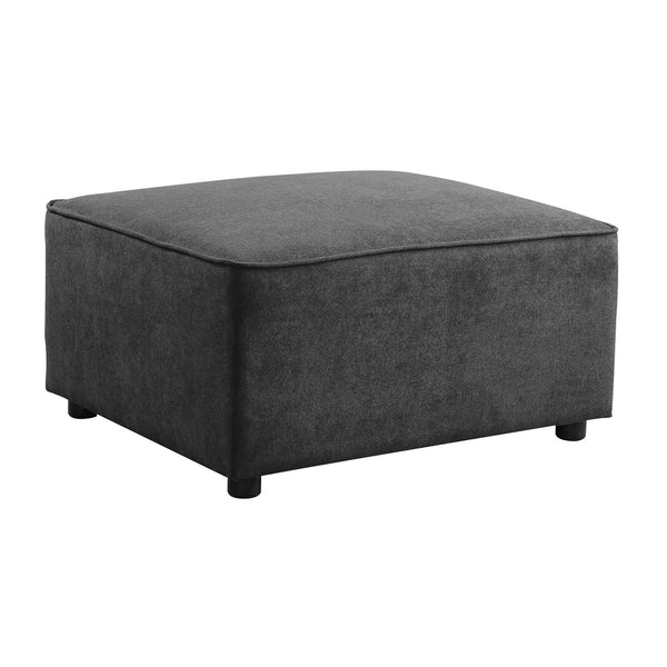 English Elm Grey Ottoman Rectangular with Pocketed Coil Seat, Contemporary Soft Gray Upholstery, Durable Support B062P191061