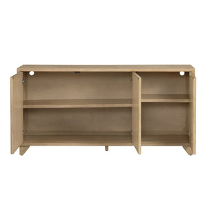 Crestview Collection Transitional Tv Stand – Stylish Tan Cabinet With Storage, Cord Management & Enhanced Durability Tan Solid Wood Cvfdr1231