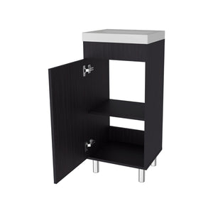 English Elm Wengue Bathroom Vanity With Storage Shelves - Modern, Compact Design For Stylish Organization B062P355661-GIGA