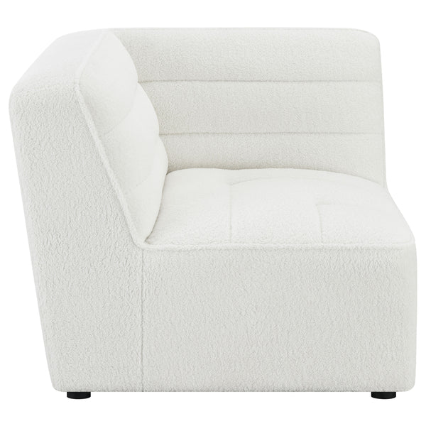 English Elm Bonnie Natural Upholstered Corner Chair – Cozy Faux Sheepskin, Modern Design, Perfect For Sectionals! B062P351441