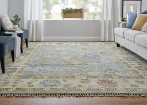 Feizy Rugs Fillmore Hand-knotted Wool Rug - Artisan-crafted Floral Design With Rich Colors For Timeless Style Blue,Ivory,Yellow Wool Fil69cjfbluivye10