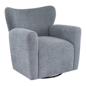 English Elm Modern Bouclé Wingback Swivel Chair with 360 Degree Rotation for Living Room Black,Dusty Blue N776P403573B