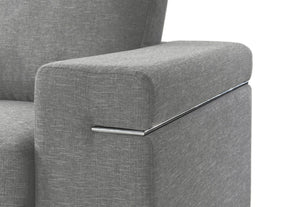 English Elm Giuliana Woven Fabric Accent Chair with Chrome Arms and Brushed Steel Legs B2749P413372