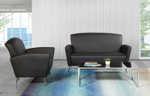 OSP Home Furnishings Club Chair with Antimicrobial Dillon Fabric and Chrome Legs for Modern Office Lounges Black SL50551-R107