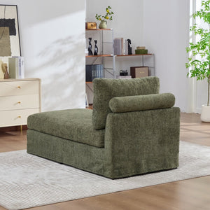English Elm 31.69" Chenille Modular Sofa Bed with Pocketed Springs and Matte Black Metal Legs W3189P438361