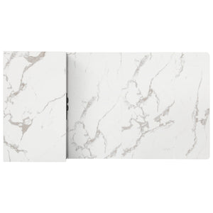 English Elm K&K Modern Extendable 59.5" Kitchen Island with Double-Sided Storage, Power Outlet & Casters Black N707S000017B