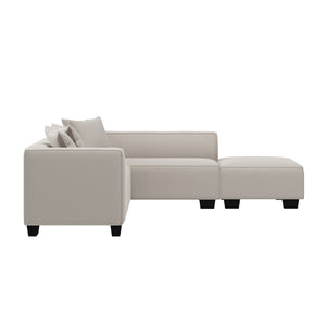 English Elm Marston Corduroy L-shape Sectional Sofa Deep Seating Six Seat Modern Living Room Gray B127S00001