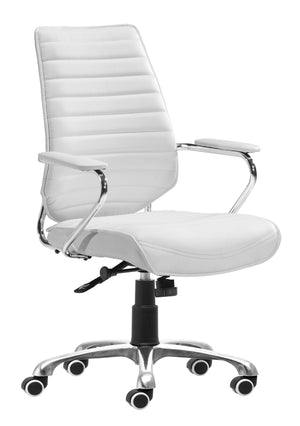 Zuo Modern Enterprise Low Back Office Chair - Stylish Comfort With Adjustable Height, Chrome Frame & Easy Roll Casters White 100% Polyurethane,Steel,Aluminum Alloy 110883-zuo-modern