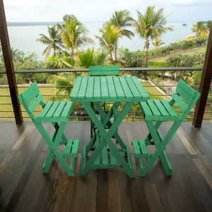English Elm Summit Ridge Recycled Hdpe Outdoor Folding Bar Table Weather Resistant Eco Patio Green B2745P409713