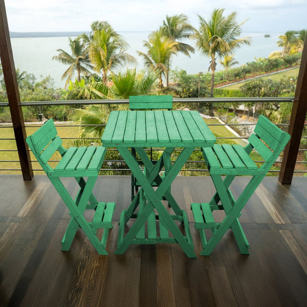 English Elm Summit Ridge Recycled Hdpe Outdoor Folding Bar Table Weather Resistant Eco Patio Green B2745P409713