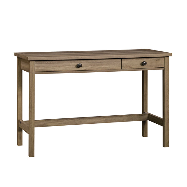 English Elm Writing Desk Brown Finish with Spacious Work Surface & 2 Smooth-Glide Drawers, Oak Accent, Durable B356P402706