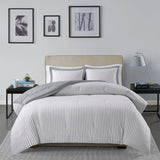 Madison Park Essentials Hayden Casual Reversible Yarn Dyed Stripe Down Alternative Comforter Set MPE10-566 Grey