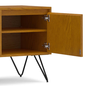 English Elm Hunter Tv Media Stand - Stylish Oak Veneer With Industrial Design, Storage & Cable Management B136P158735
