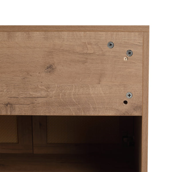 English Elm 30" Imitative Oak Wall-Mount Vanity Cabinet, 2 Soft-Close Doors, Scratch & Water-Resistant Plywood Finish W999P342103