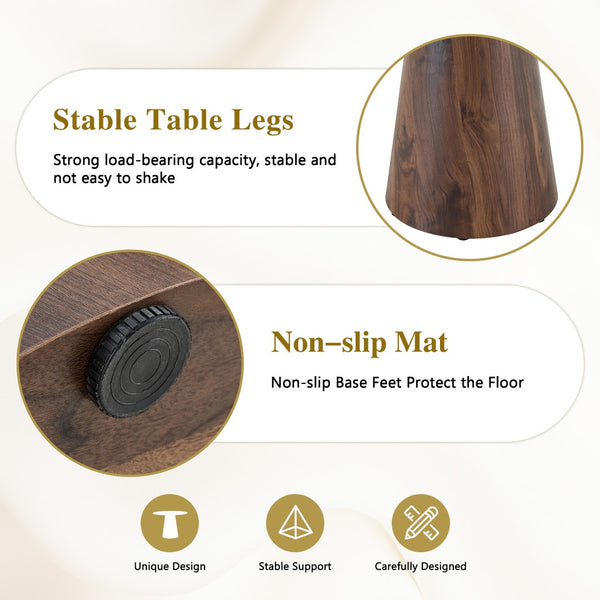 English Elm Table and Chair Set 42 Inch Round Stone Top with Rope Woven Wishbone Seats W2920S00144
