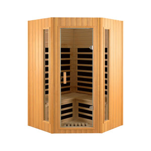 English Elm Two Person Hemlock Wood Far Infrared Home Sauna with Bluetooth and Led Lighting W2611P175995