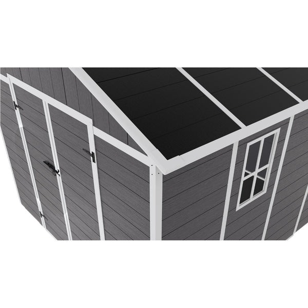 English Elm Campcraft 8x8 Ft Resin Storage Shed Thick Pp Panels Lockable Door Uv Resistant Outdoor W1598S00024