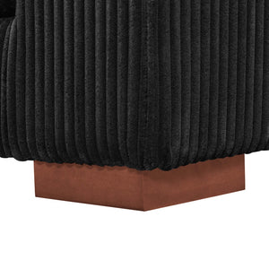 English Elm Large Corduroy Double Chaise Sectional Sofa with Lumbar Support for Spacious Living Rooms Black B2748S00018