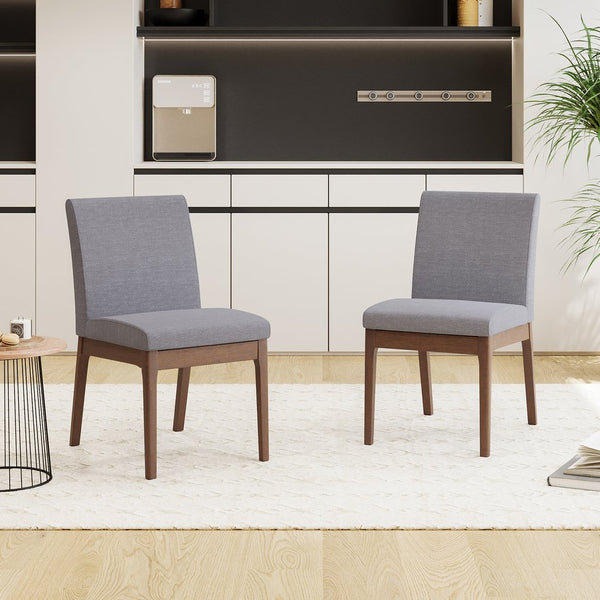 English Elm Christopher Knight Home® - DINING Chair with Upholstered Fabric Seat and Sleek Wood Legs — Compact Modern Comfort & Style DARK GREY 58924.00DGY