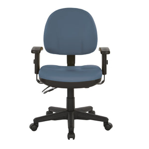 OSP Home Furnishings Sculptured Ergonomic Office Chair with Lumbar Support and Greenguard Certified Padding Blue 8180-R105